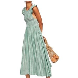 Free People Chambray Butterflies Midi Dress